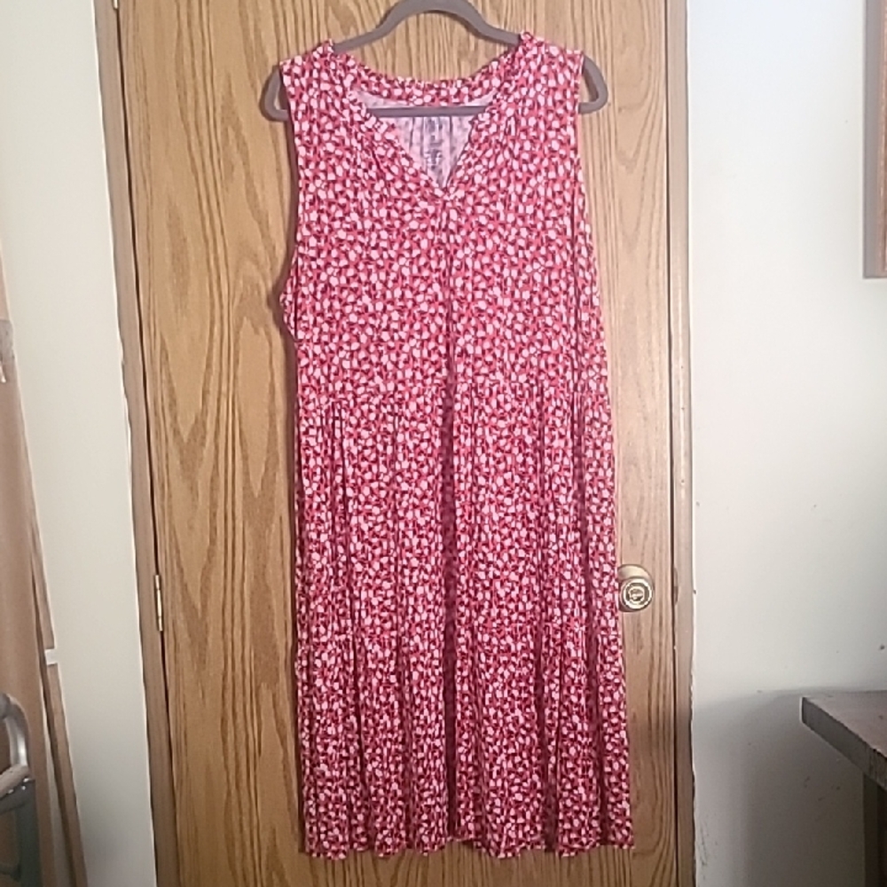 croft & barrow Pink Floral-Print Sleeveless Midi Dress